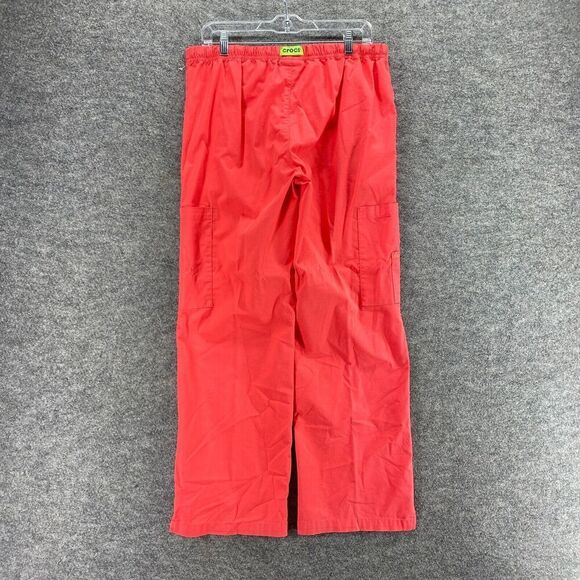 Crocs Scrub Pants Women M Medium Red High Rise Pleated Medical Apparel Cotton - Picture 2 of 11